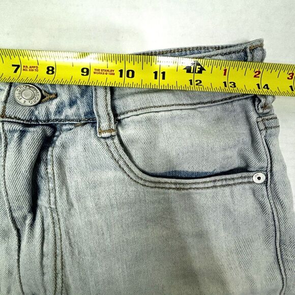 Anthropologie Pilcro Jean Shorts 27 Ultra High Rise Light Wash Denim Raw Cut Off - Picture 5 of 7